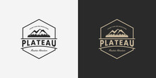 Retro Mountain, Plateau Logo Design Vintage Badge