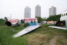 Airplane Graveyard In The Outskirts Of Bangkok