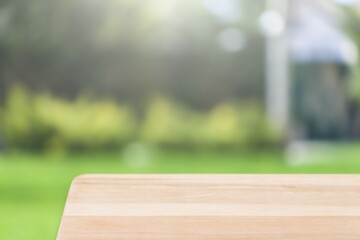 Sticker - Empty brown wooden table with free space