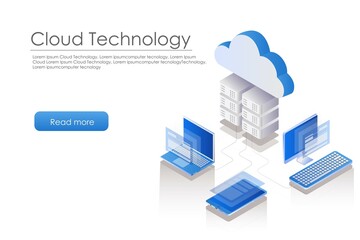 Poster - cloud server laptop