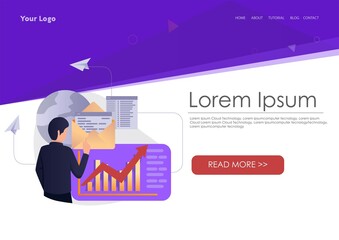 Aufkleber - Man emailing business data