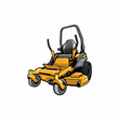 yellow lawn mower in white background isolated vector	