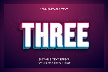 Fototapete - Three 3 dimension editable text effect modern futuristic style