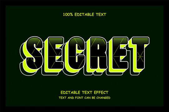 Secret 3 dimension editable text effect modern shadow pattern style