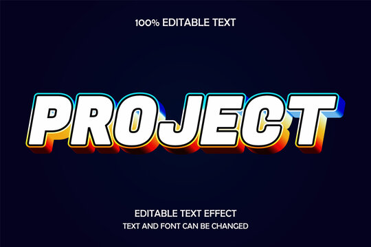 Project 3 dimension editable text effect modern and hard light style