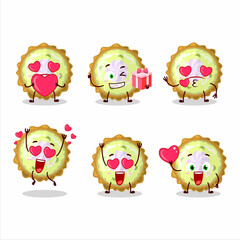 Canvas Print - Key lime pie cartoon character with love cute emoticon