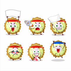 Wall Mural - Mascot design style of key lime pie character as an attractive supporter