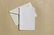 © riyat - Blank greeting card and envelope mockup template