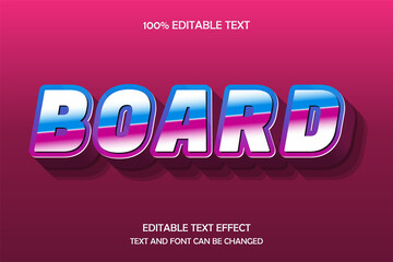 Poster - Board 3 dimension editable text effect,blue pink emboss style