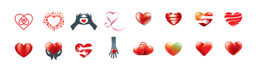 Wall Mural - heart sign for valentine day. vector illustration