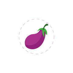 Wall Mural - eggplant isolated illustration on white background. eggplant clipart. eggplant flat icon.