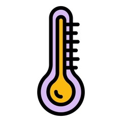 Poster - Thermometer in the steam room icon. Outline thermometer in the steam room vector icon color flat isolated