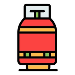 Poster - Medium gas tank icon. Outline medium gas tank vector icon color flat isolated