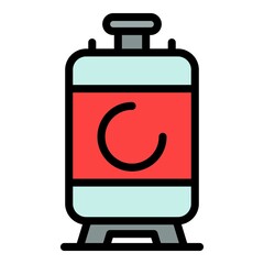 Sticker - Carbon dioxide cylinder icon. Outline carbon dioxide cylinder vector icon color flat isolated