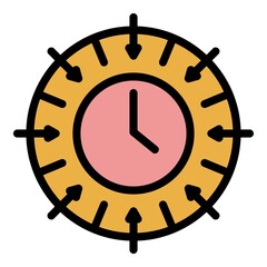 Aufkleber - Clock with arrows icon. Outline clock with arrows vector icon color flat isolated