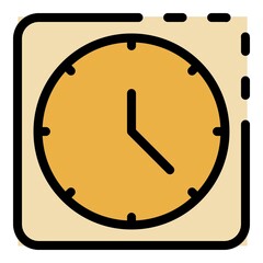 Poster - square clock icon. outline square clock vector icon color flat isolated