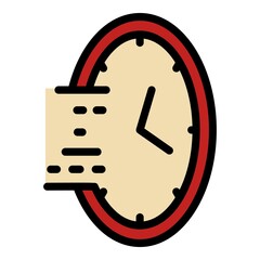 Aufkleber - Compressed watch icon. Outline compressed watch vector icon color flat isolated
