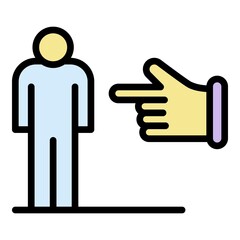 Poster - no finger racism direction icon. outline no finger racism direction vector icon color flat isolated
