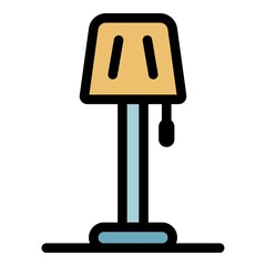 Poster - Kid room lamp icon. Outline kid room lamp vector icon color flat isolated
