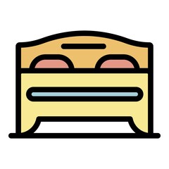 Poster - Kid bedroom icon. Outline kid bedroom vector icon color flat isolated