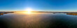 Jezioro Goczałkowickie – zbiornik zaporowy na Wiśle, wschód słońca jesienią z lotu ptaka