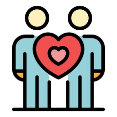 Poster - Social service care icon. Outline social service care vector icon color flat isolated