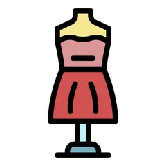 Canvas Print - Theater mannequin icon. Outline theater mannequin vector icon color flat isolated