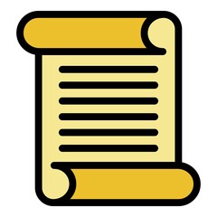 Poster - Theatre paper project icon. Outline theatre paper project vector icon color flat isolated