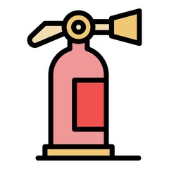 Sticker - Water fire extinguisher icon. Outline water fire extinguisher vector icon color flat isolated