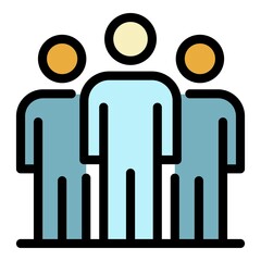 Poster - Friendship affection icon. Outline friendship affection vector icon color flat isolated