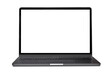 © chathuporn - Laptop space gray with blank screen isolated on white background with clipping path.
