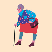 Print, Character, Granny, Vector, Art, Art, Illustrator, Illustration, Grandmother, Woman, Elderly Woman