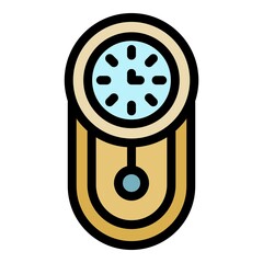 Poster - Metronome pendulum clock icon. Outline metronome pendulum clock vector icon color flat isolated