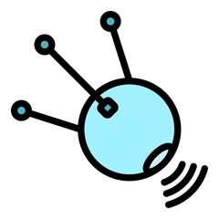 Poster - Connection satellite icon. Outline connection satellite vector icon color flat isolated