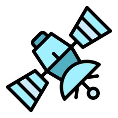 Poster - Element satellite icon. Outline element satellite vector icon color flat isolated