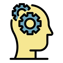 Poster - Business thinking icon. Outline business thinking vector icon color flat isolated