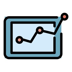 Poster - Finance graph chart icon. Outline finance graph chart vector icon color flat isolated