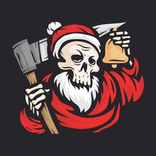Santa Claus Grim Reaper Vector Illustration