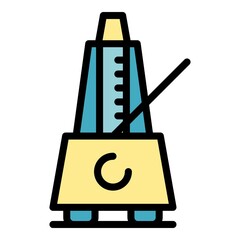 Poster - Device metronome icon. Outline device metronome vector icon color flat isolated
