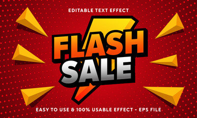 Poster - flash sale editable text effect template with abstract style use for business brand and store campaign