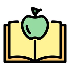 Wall Mural - apple book gravity icon. outline apple book gravity vector icon color flat isolated