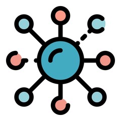 Poster - Gravitation scheme icon. Outline gravitation scheme vector icon color flat isolated
