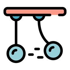 Poster - Pendulum gravity experiment icon. Outline pendulum gravity experiment vector icon color flat isolated