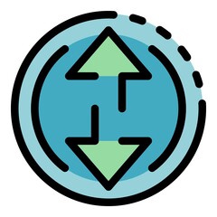 Poster - Air ball gravitation icon. Outline air ball gravitation vector icon color flat isolated