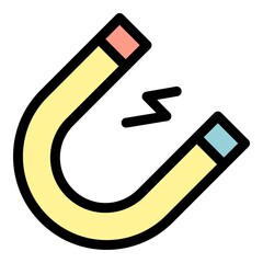Poster - Energy magnet icon. Outline energy magnet vector icon color flat isolated