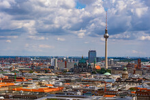 Germany, Berlin, Cityscape With Berlin Cathedral And Berlin Television Tower In Center