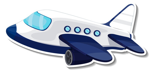 Canvas Print - airplane cartoon sticker on white background