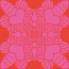 Poster - Abstract pink and red vector repeat geometrical seamless pattern background