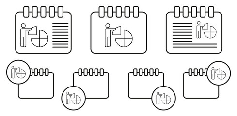 Poster - Statistics, growth graph vector icon in calender set illustration for ui and ux, website or mobile application