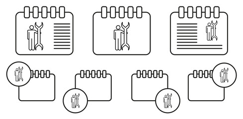 Poster - Construction, engineer vector icon in calender set illustration for ui and ux, website or mobile application